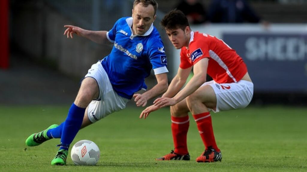 Dave Scully scored the equaliser for Finn Harps against Shamrock Rovers. Photograph: Inpho