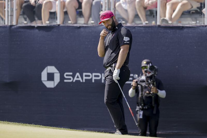 Jon Rahm of Spain on the ninth green during the final round of the 2025 PGA Championship golf tournament at Quail Hollow. Photograph: Erik S Lesser/EPA