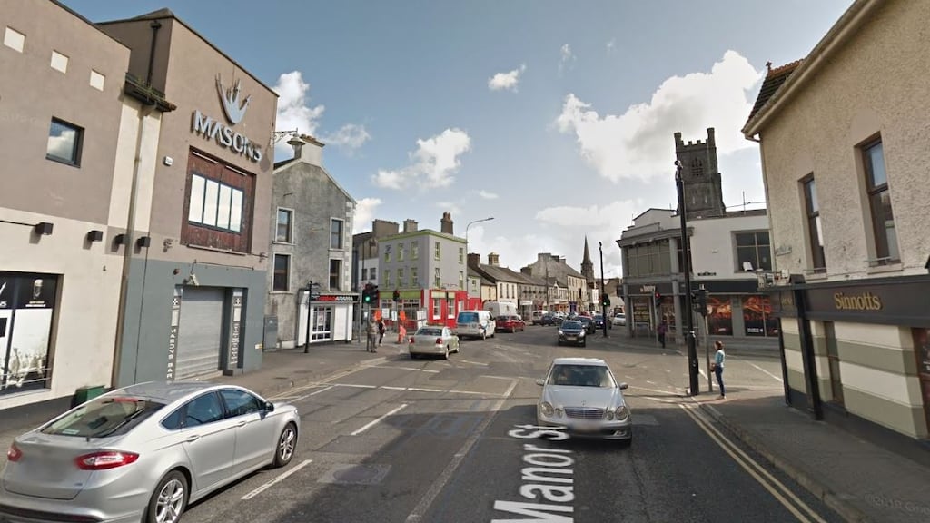 Ross Cahill oversees a 20-strong team providing security to bars located at the corners of John St, Parnell St and Manor St (junction above) in Waterford city.  File photograph: Google Street View