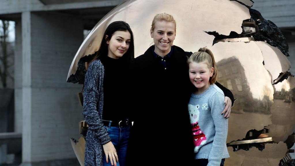 Lynn Ruane, President of Trinity College Students Union with her daughters Jaelynne and Jordanne. “She will be one of the most interesting politicians in the new Oireachtas, irrespective of how long it lasts.” Photograph: Cyril Byrne / THE IRISH TIMES