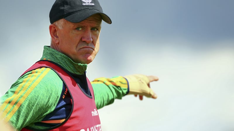 Offaly manager John Maughan: his first season has been a success, and Offaly are up off the canvas. Photograph: Ken Sutton/Inpho
