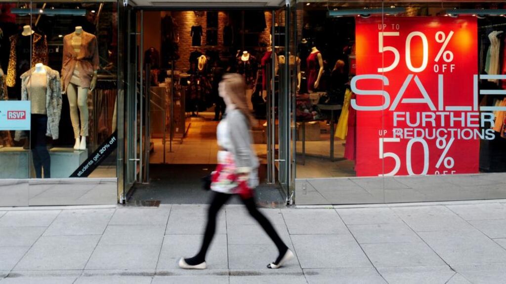New data showed the cost of clothing fell by 4.2 per cent over the year.  Photograph: Aidan Crawley/Bloomberg