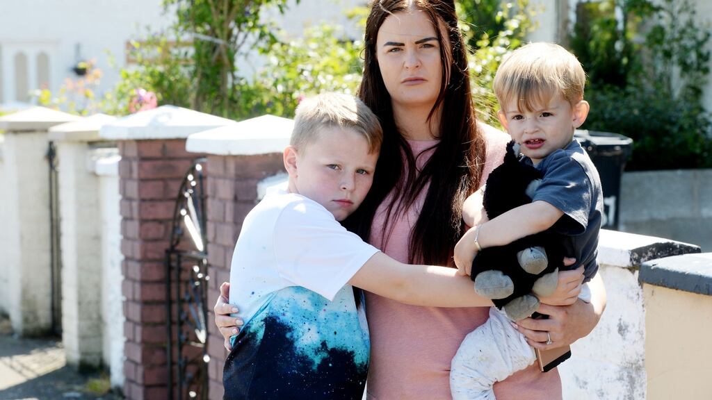 Cheryl Barnwell with her children Clayton (9) and Rocco (23 months). Photograph: Alan Betson/The Irish Times