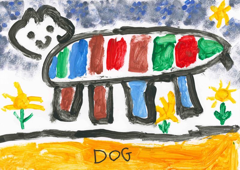 First prize in category F: Dog by Tadhg Traynor (4) from the Rainbow Club in Drogheda, Co Louth.