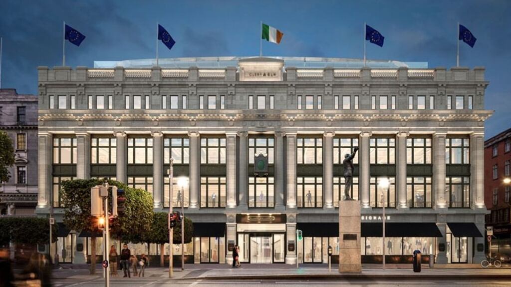 An image of the redeveloped site of the Clerys department store on O’Connell Street in Dublin