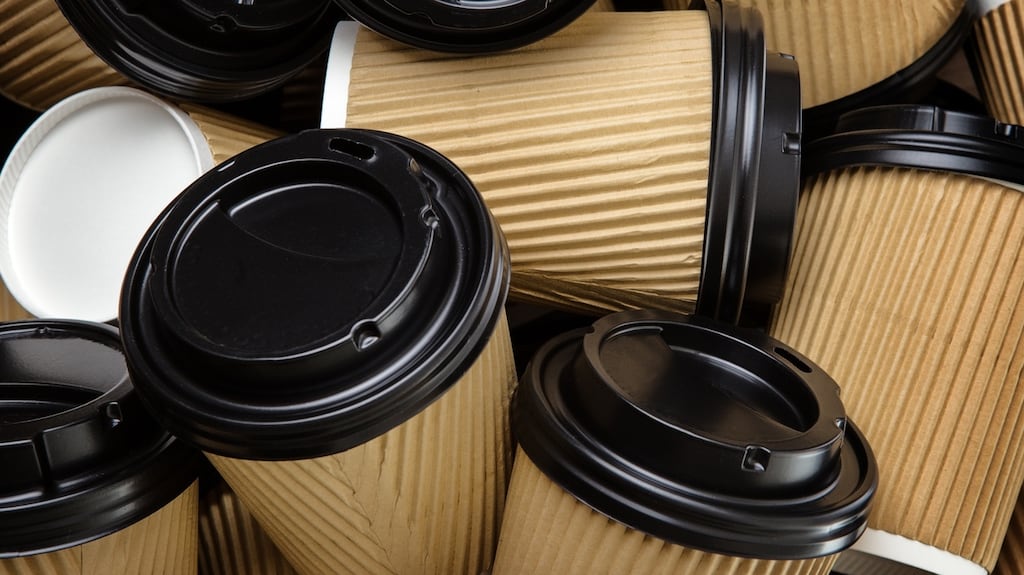 Junior Cycle business students were required to answer a question on a  proposed 15c tax on disposable coffee cups. Photograph: iStock