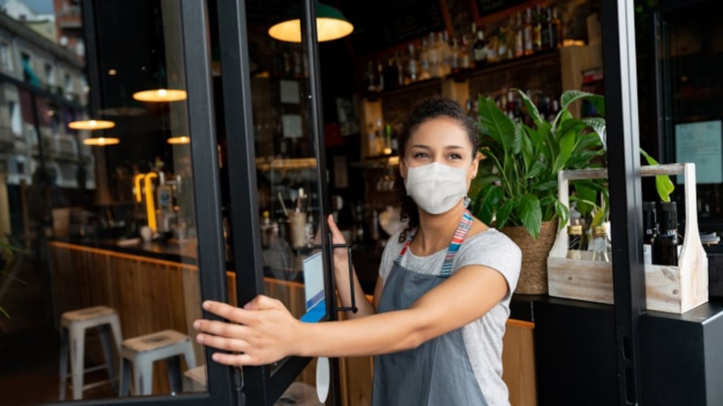 According to the HSE guidance on face masks, a cloth face covering should cover the nose and go under the chin. Photograph: iStock