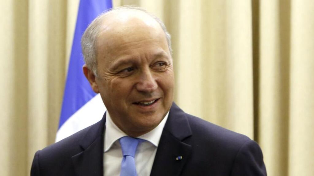 France’s foreign minister Laurent Fabius: said he would meet his Iranian counterpart Mohammad Javad Zarif on Monday to assess where Iran stands ahead of the final round of talks on its nuclear programme, which begin later in the week. Photograph: Gali Tibbon/AFP/Getty Images