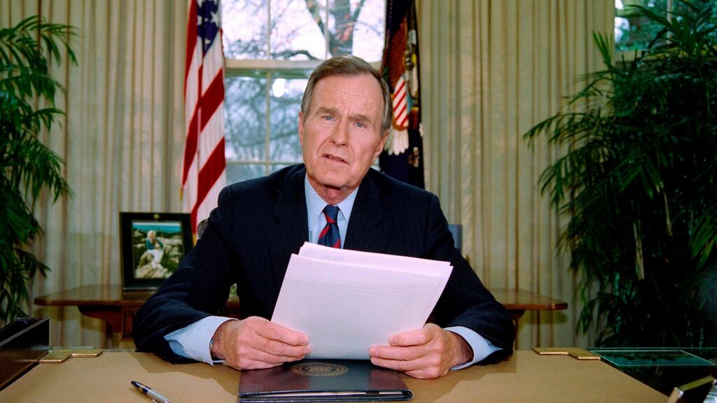 US president George Bush in 1992. Photograph: Luke Frazza/AFP/Getty Images