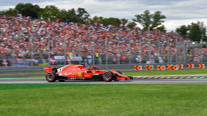 Kimi Raikkonen enroute to pole at Monza. Photograph: Andrek Isakovic/EPA