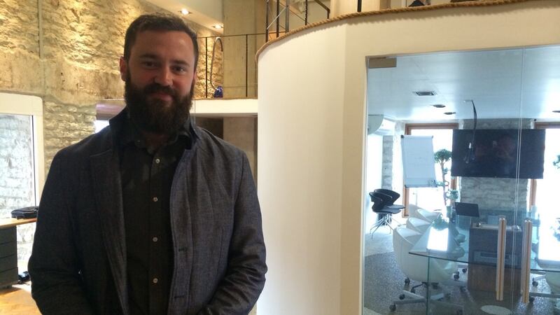 Adam Rang, spokesman for Estonia’s e-residency programme in his office in the country’s capital, Tallinn. Photograph: Daniel McLaughlin