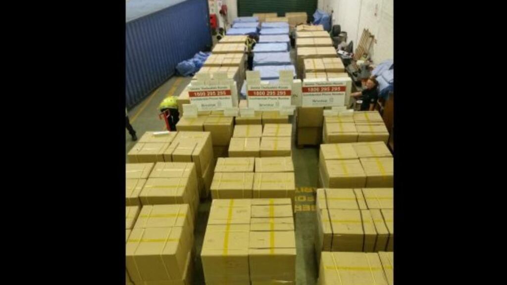 On the cargo manifest the €2.5m contraband is described as “cardboard boxes”