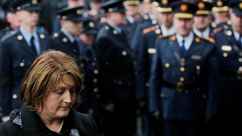 Caroline Donohoe, widow of Detective Garda Adrian Donohoe, at his funeral in St Joseph’s Redemptorist Church, Dundalk Co Louth. on January 30th, 2013. Photograph: Julien Behal/PA Wire