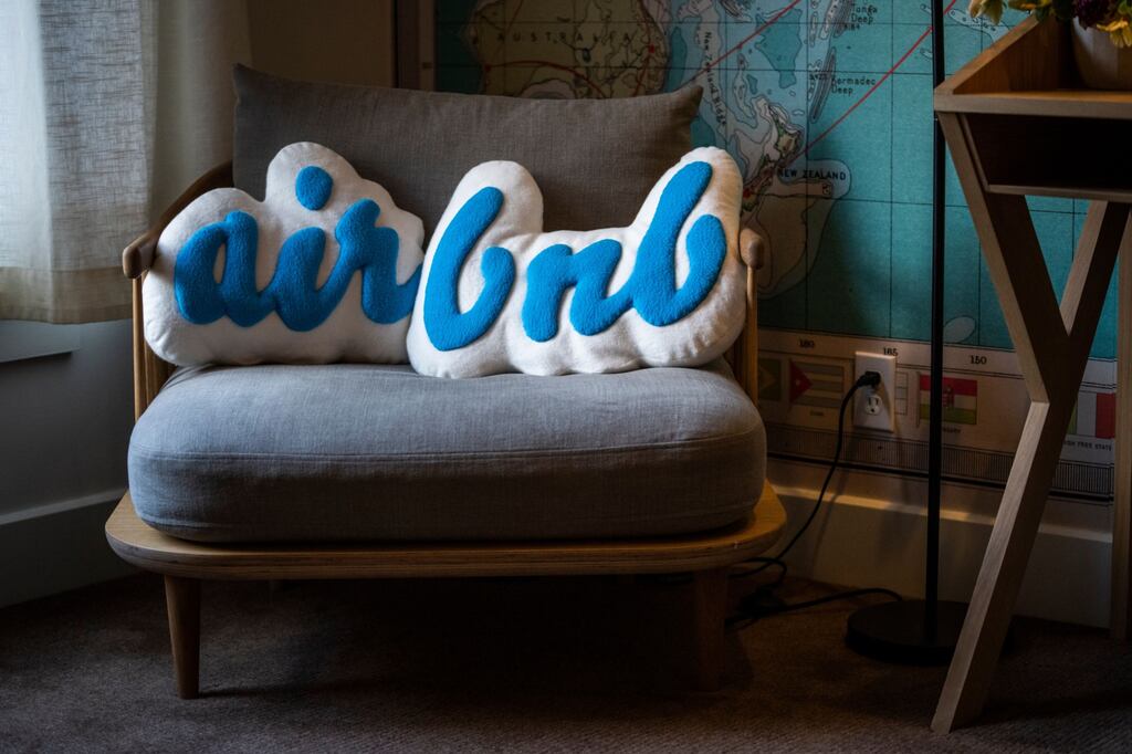 Airbnb said it expects average daily rate, or the rental revenue earned for an occupied room per day, to remain flat in the second quarter. Photograph: Philip Pacheco/Bloomberg