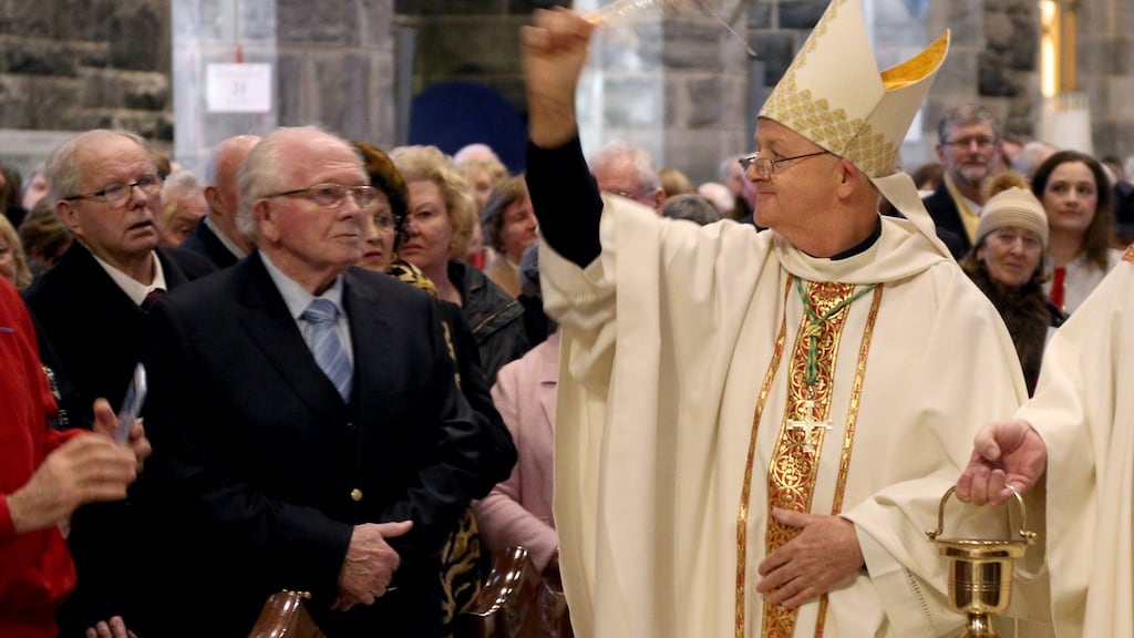 Bishop Brendan Kelly blesses the congregation during his installation. Photograph: Joe O’Shaughnessy