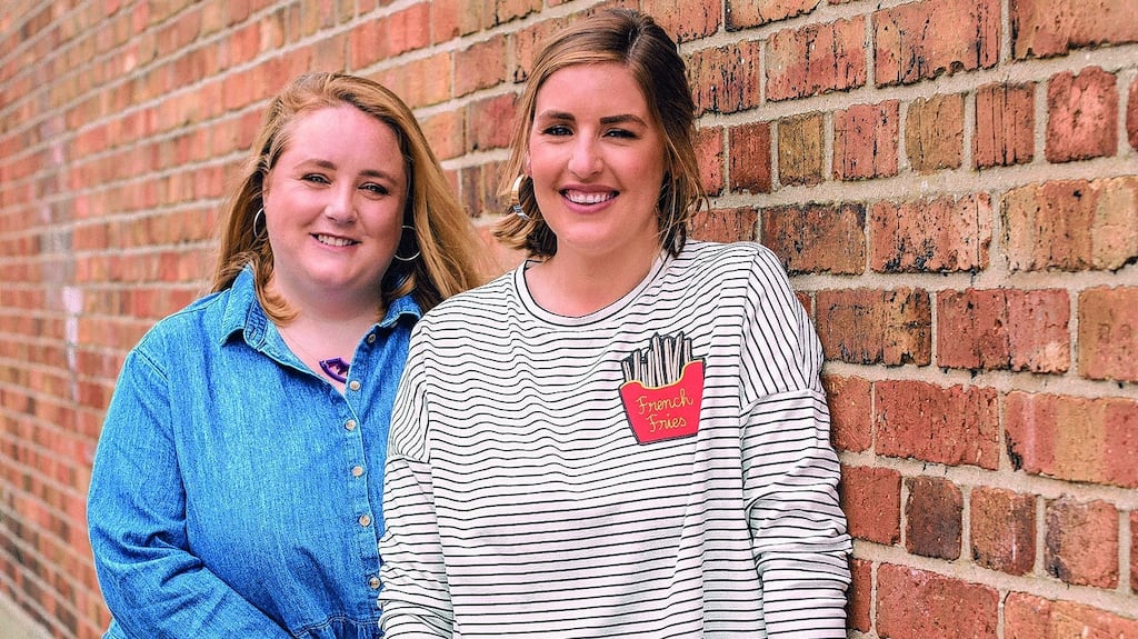 Emer McLysaght and Sarah Breen, authors of ‘Oh My God, What a Complete Aisling: The Novel’. Photograph: Nathalie Marquez Courtney