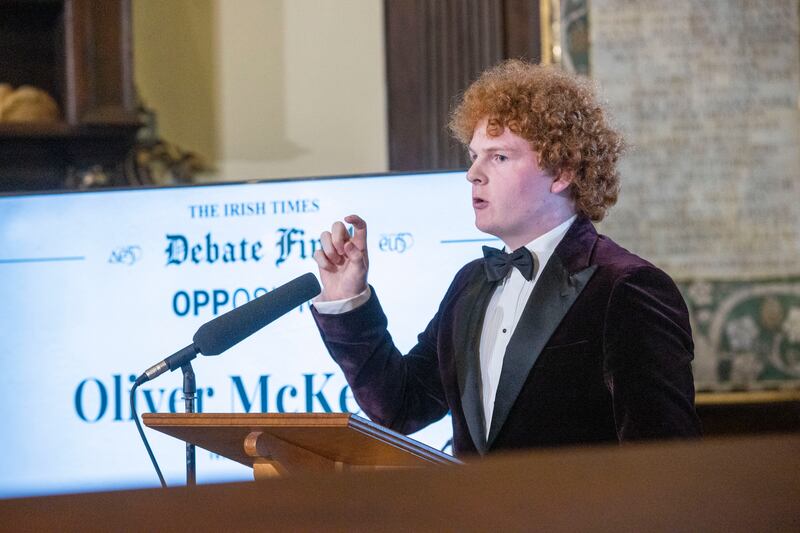 Oliver McKenna of Munster Technological University at The Irish Times Debate final. Photograph: Tom Honan