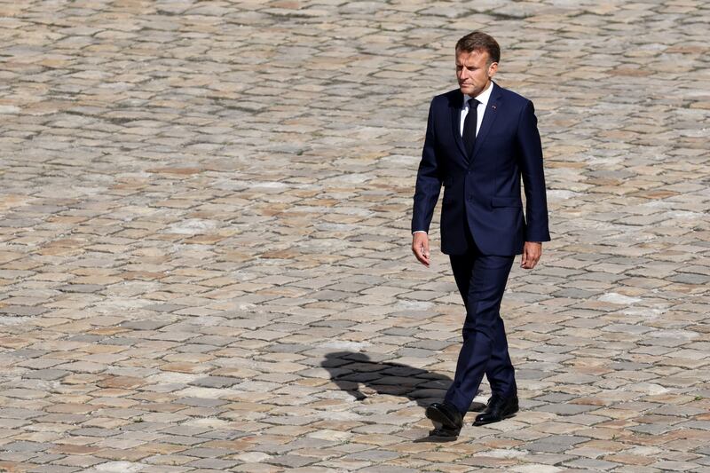 France's president Emmanuel Macron faces a narrowing set of options to chart a way out of the crisis. Photograph: Ludovic Marn/AFP via Getty Images