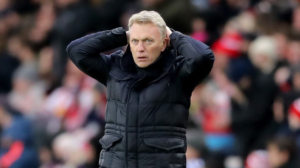 David Moyes: presided over just six victories in 38 league games as manager of relegated Sunderland. Photograph: Owen Humphreys/PA Wire.