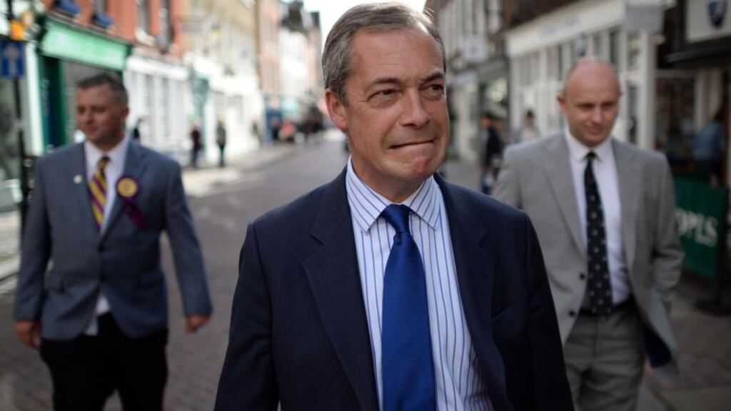 Ukip leader Nigel Farage has described Gerry Adams as “his least favourite politician”. Photograph: Stefan Rousseau