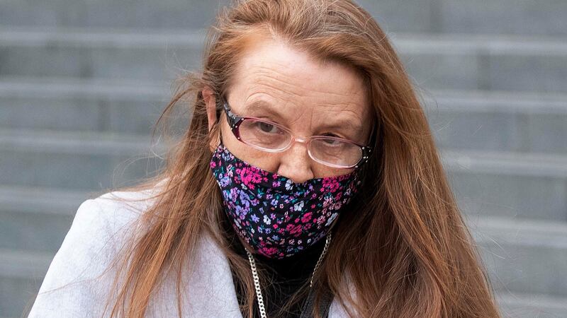 Angela Finnegan, mother of murder victim, Philip Finnegan, leaving the Central Criminal Court on December 13, 2021, after she delivered her victim impact statement at the sentencing hearing of Stephen Penrose. Photograph: Collins Courts
