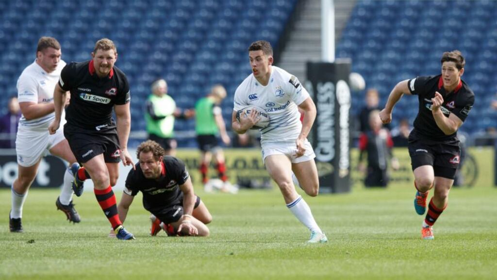 Leinster’s Noel Reid breaks free to score a try in the Guinness Pro 12 game against Edinburgh at Murrayfield. Photo: Robert Perry/Inpho