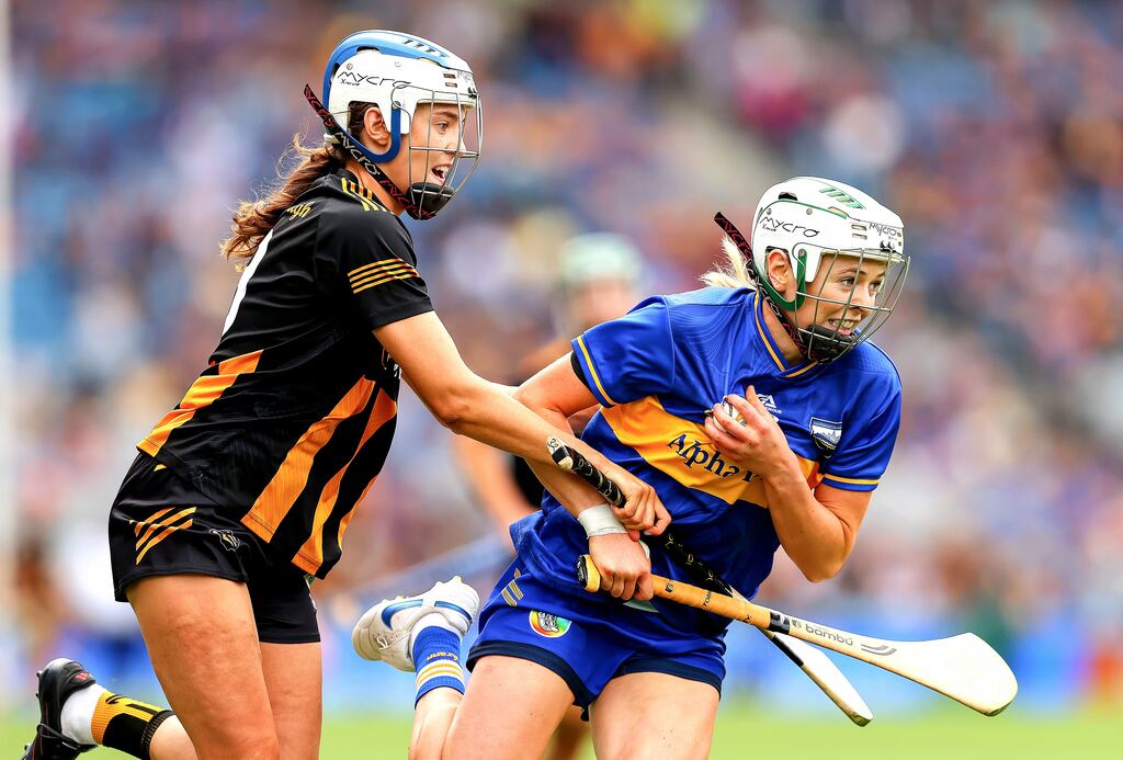 Tipperary's Clodagh McIntyre in action against Kilkenny's Danielle Quigley. Photograph: Tom O’Hanlon/Inpho