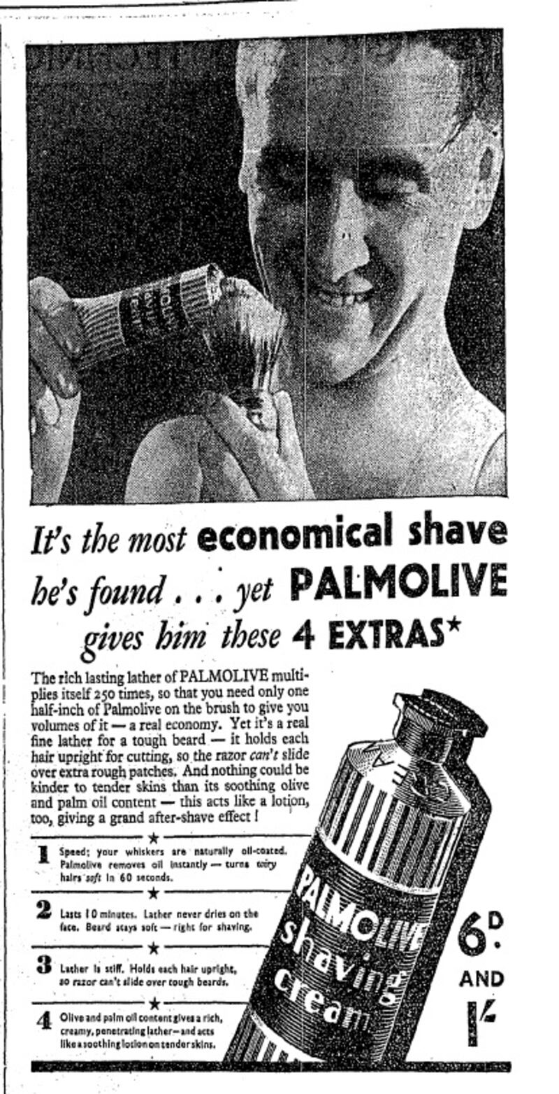 It's the most economical shave he's found (March 27th, 1936)