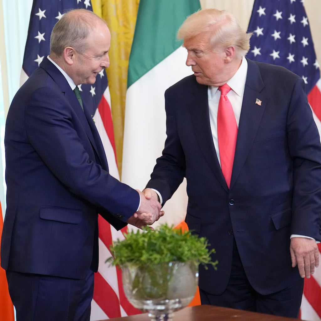 Shamrock shake: Michaél Martin and Donald Trump in the Oval Office. Photograph: Doug Mills/New York Times