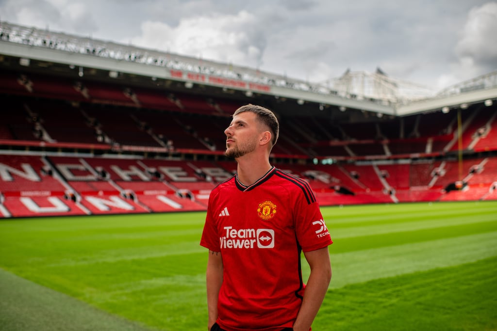 Mason Mount has completed his move from Chelsea to Manchester United. Photograph: Manchester United via Getty Images