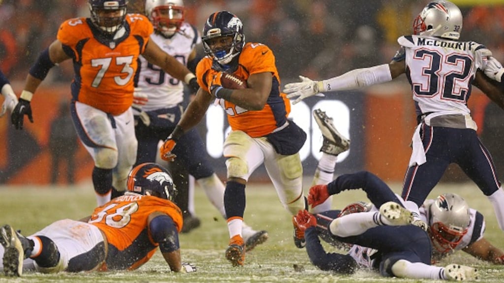 C.J. Anderson of the Denver Broncos scored in overtime to give his side a win over the New England Patriots. Photograph: Getty