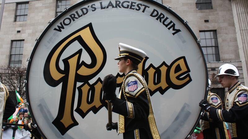 The Purdue “All American” Marching Band boasts the world’s biggest drum
