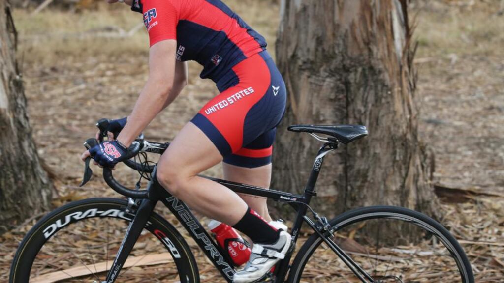 Beth Newell, a champion cyclist co-founded a line of clothes to meet the needs of elite athletes. Keirin Cut Jeans is an attempt to address the frustration that many elite athletes have in finding clothes that fit their muscular calves and thighs. (Photograph: Jim Wilson/The New York Times)