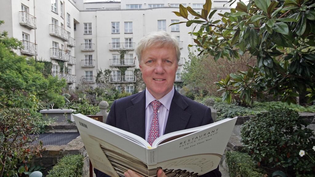 Patrick Guilbaud with his book ‘Restaurant Patrick Guilbaud. The First Thirty Years’, which was launched in 2011. Photograph: Eric Luke