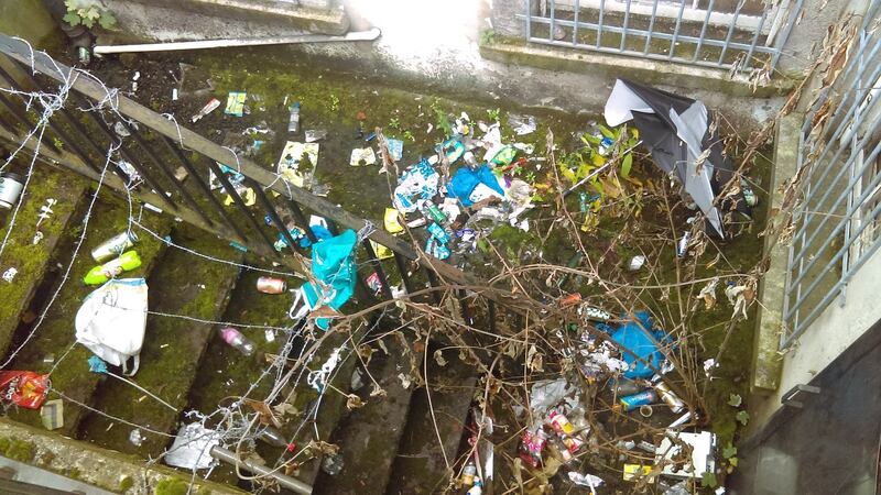 ‘It’s getting worse’: litter on Gardiner Street, Dublin. Photograph: Ciarán D’Arcy