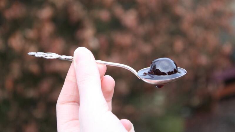 Sicilian Amarena cherries in Irish honey and Bunratty Potcheen made by Croén and Tom Ruttle in Kinsale