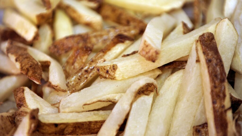 Chips: European Commission steps up to the plate to dispel fears the Belgian frite might be banned, but it suggests blanching before frying. Photograph: Hyoung Chang/Denver Post via Getty