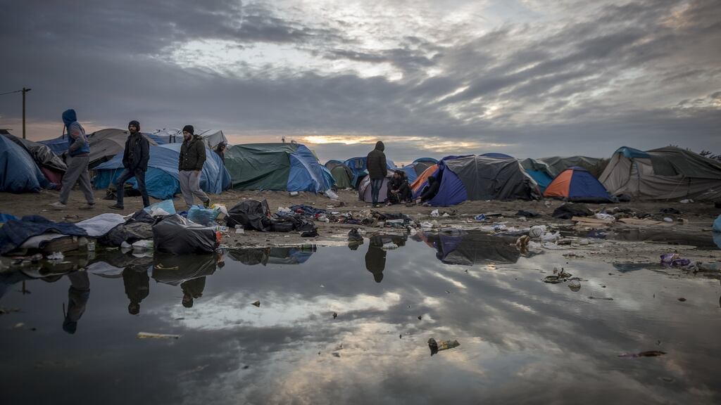 The ‘Jungle’, Calais, in November 2015. The first 80 students were taken from the camp in October 2016 and they were joined by 51 more students last month. Photograph: NurPhoto via Getty Images