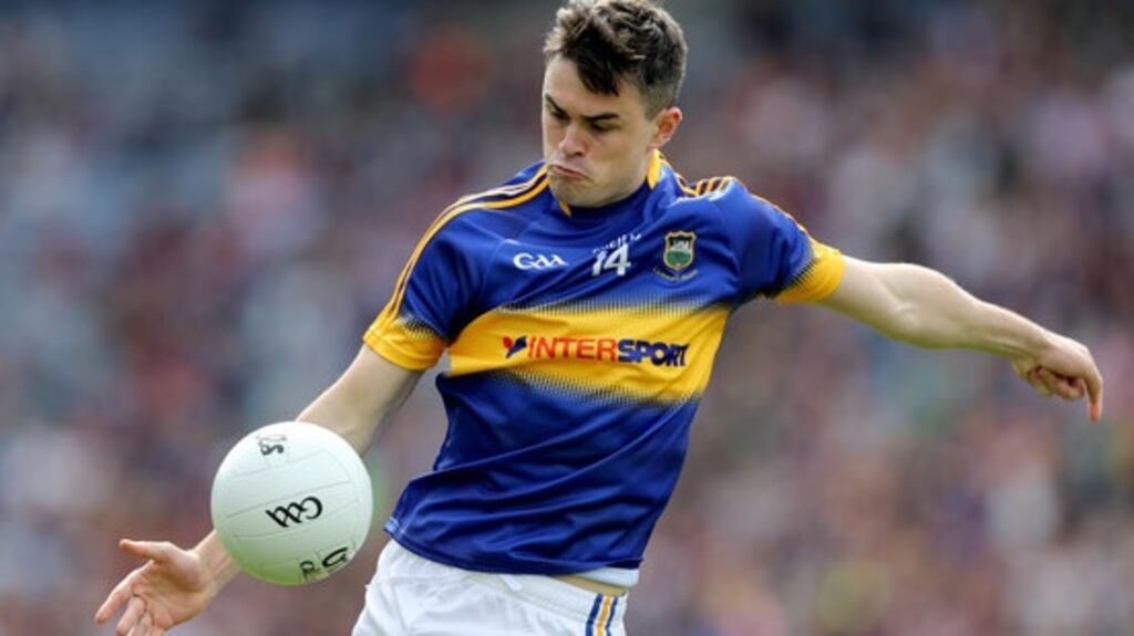 Michael Quinlivan’s hat-trick inspired Tipperary to promotion from Division Three. Photograph: Ryan Byrne/Inpho