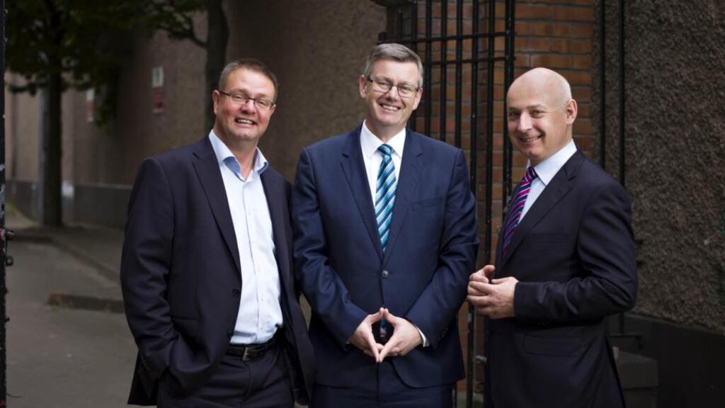 Richard Morton, investment manager, Dublin BIC; Adrian O’Connor, chief executive of Benetel; and John Doyle, co-founder of Benetel.