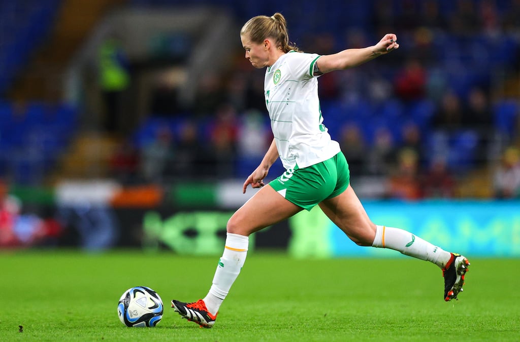 Ruesha Littlejohn in action for Ireland against Wales last November. Photograph: Ryan Byrne/Inpho