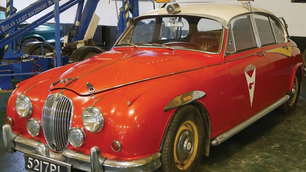 A 1960s Jaguar Mark 2 model - apparently adapted for use by a fire service - and known as a “Fire Chief Jaguar”, with a top estimate of €15,000.