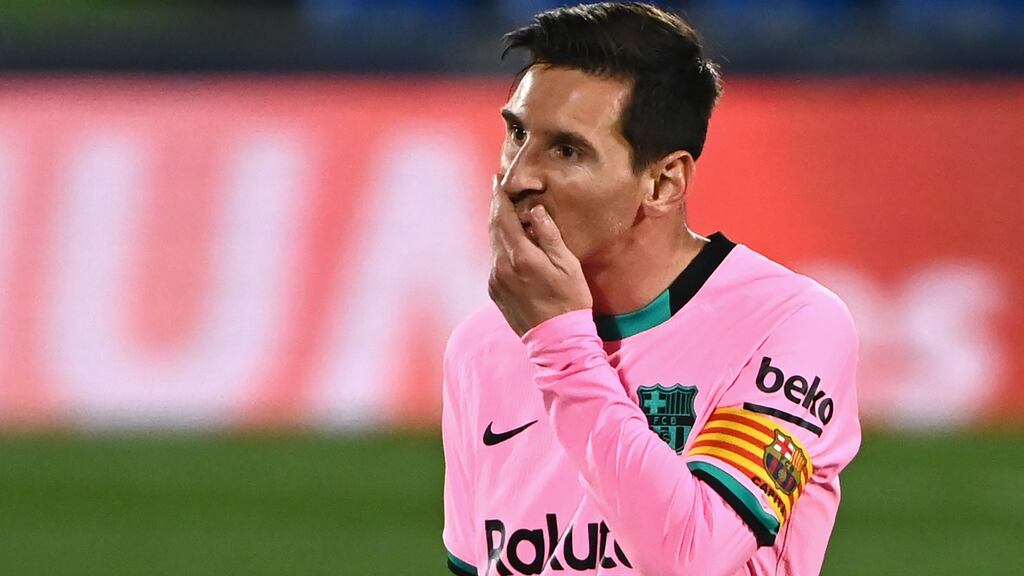 Barcelona’s Argentine forward Lionel Messi during their Spanish League match against Getafe on October 17th. Photograph: Gabriel Bouys/AFP via Getty Images