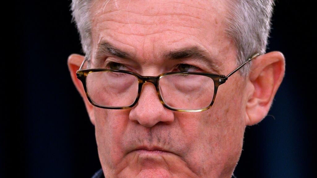US Federal Reserve chairman Jerome Powell at a press conference after the Federal Open Market Committee meeting in Washington