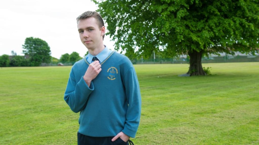 Seán Flanagan, Leaving Cert student at Nagle Community College, Cork. Photograph: Michael Mac Sweeney/Provision