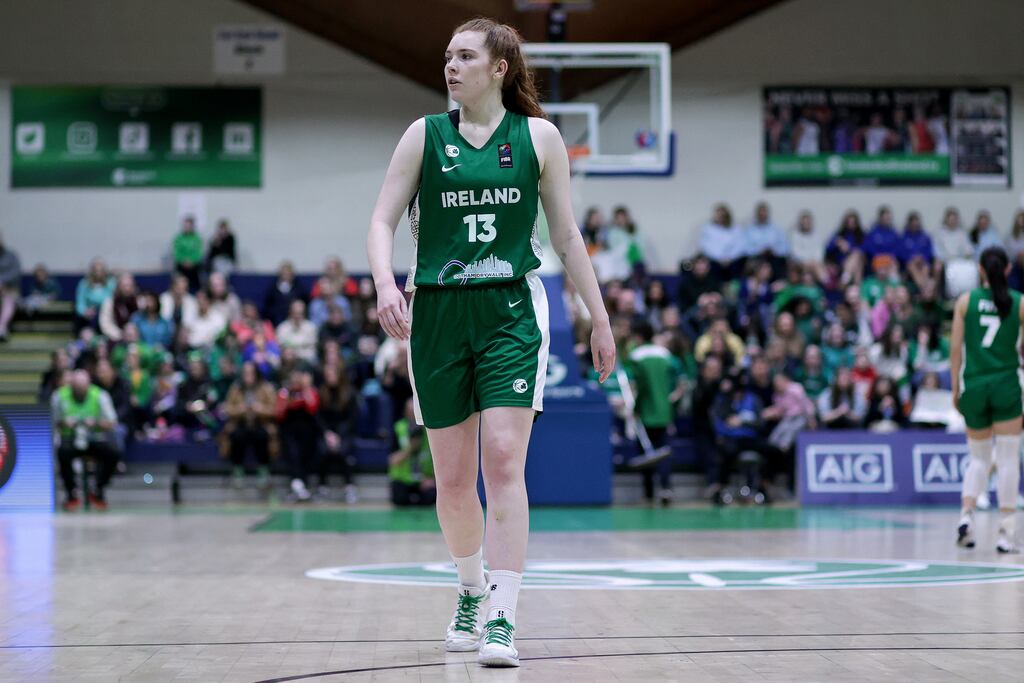 Ireland's Claire Melia in action for Ireland in the FIBA women's EuroBasket qualifier against Latvia in February. Photograph: Laszlo Geczo/Inpho