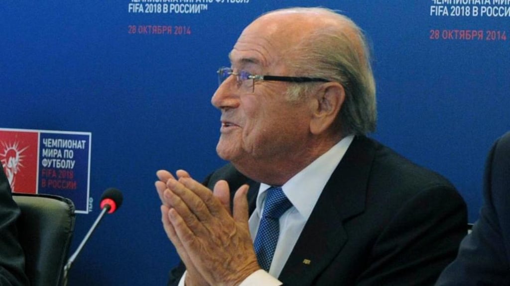 Fifa president Sepp Blatter at a meeting with Russian officials in Moscow in October. Photograph: Mikhail Klimentyev/RIA Novosti/Reuters