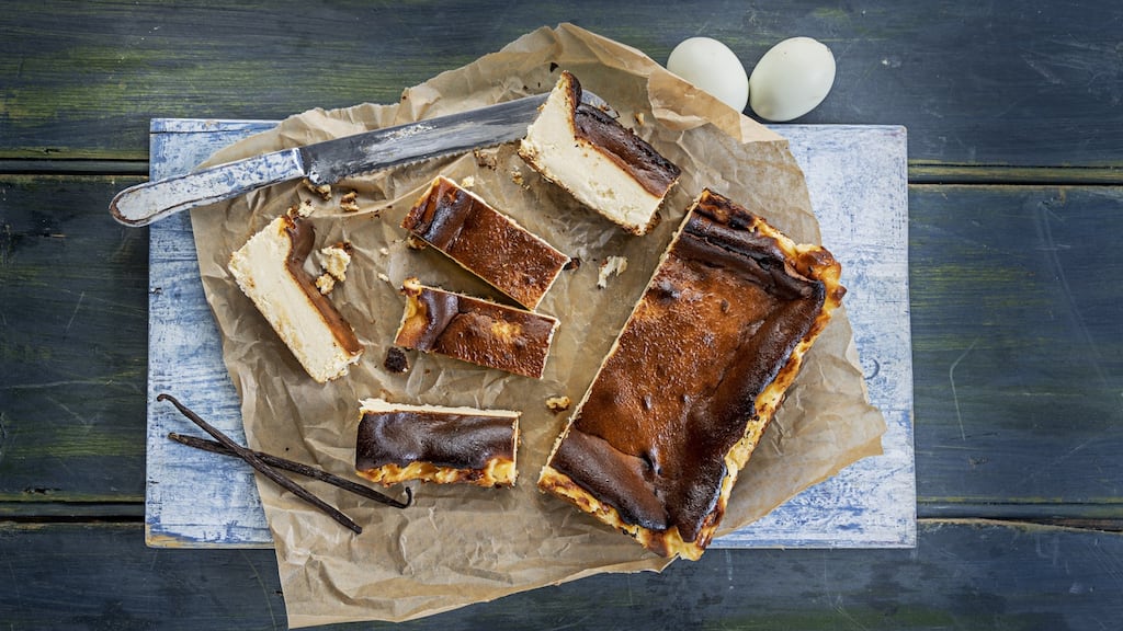 Burnt Basque cheesecake bars