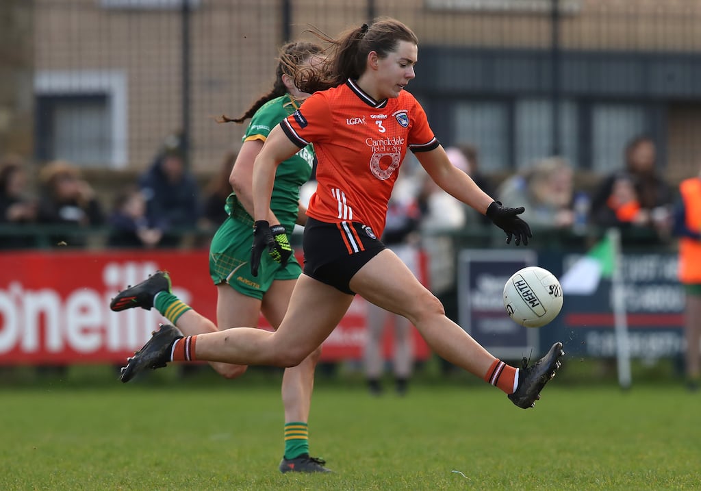 Armagh’s Clodagh McCambridge in action against Meath in their Lidll Ladies National Football League Division One game. Photograph: Leah Scholes/Inpho