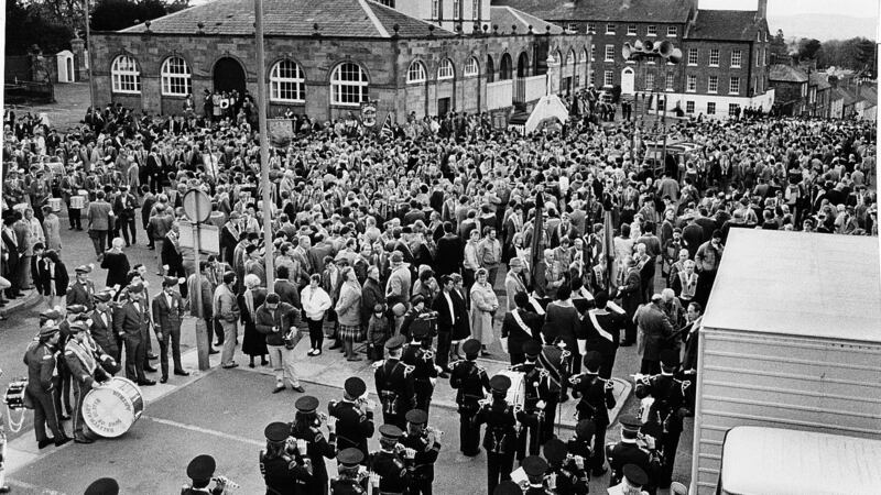 The Orange Order protest rally against the signing of the Anglo-Irish Agreement at Hillsborough Castle. File photograph: Matt Kavanagh